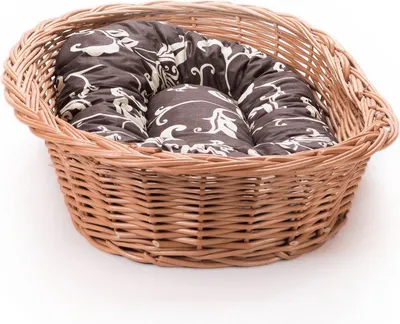 Image de Lit en osier pour chiens, chats et autres animaux, doux, panier de repos avec coussin, 10, K30 - Crème