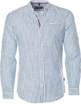 Produktbild von Brandneu Designer Herrenhemd mit Leinen CARISMA Blau/Weiß CRM8455 M