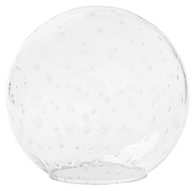 Image de Verre sphérique pour lampe, Ø 200 mm, verre à bulles, verre pour luminaire, abat-jour, ouverture de 100 mm, sans collerette