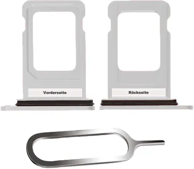 Produktbild von iPHONE 11 SIM KARTEN HALTER TRAY ADAPTER FACH STECKER SLOT CARD + NADEL WEISS WEIß