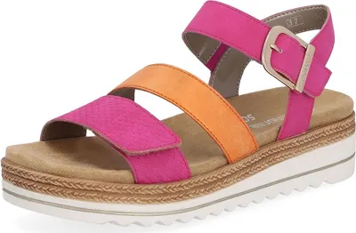 Produktbild von Remonte Damen Sandale Flechtmuster Klettverschluss D0Q55, Größe:40 EU, Farbe:Rosa