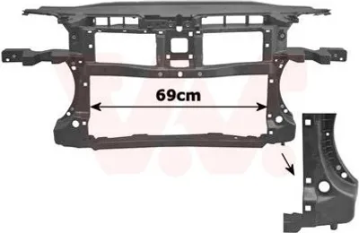 Produktbild von VAN WEZEL 5839668 Schlossträger Frontmaske für VW Passat Variant (3C5) Frontverkleidung