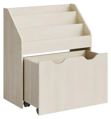 Produktbild von Spielzeugregal mit 3 Regalen auf Rollen – Beige – MDF/Spanplatte – 29,5 x 62,5 x 70 cm