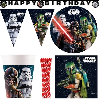 Produktbild von Star Wars Galaxy Partydeko Partyset zum Kindergeburtstag Geburtstag
