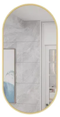 Immagine prodotto di Specchio ovale da parete moderno con cornice dorata