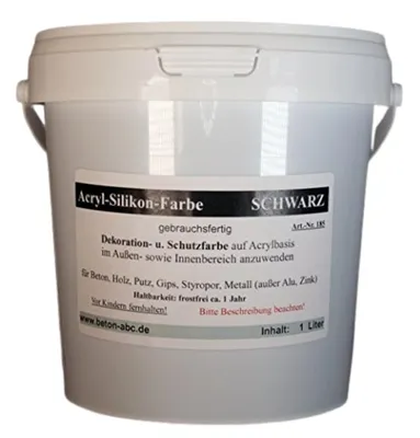 Produktbild von SCHWARZ - Acryl-Silikon Farbe - Beton Farbe für innen und außen