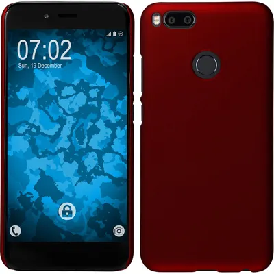 Produktbild von PhoneNatic Case kompatibel mit Xiaomi Mi 5x / Mi A1 - Hülle rot gummiert Hard-case Cover