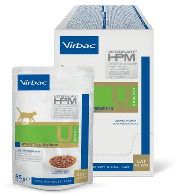 Produktbild von Virbac Cat Urology Dissolution & Prevention 12x85g Nassfutter Veterinärfutter für Katzen mit Harnwegsproblemen