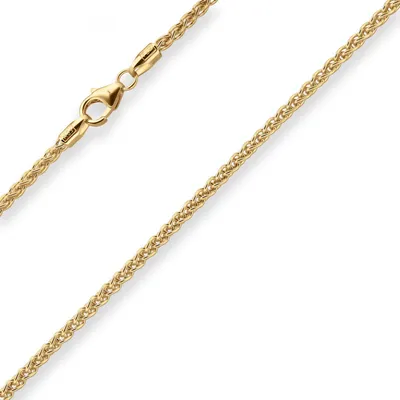 Produktbild von 2,1mm Zopfkette Goldkette Collier Halskette aus 375 Gold Gelbgold 50cm
