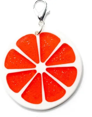 Produktbild von Blutorange Charm Orange Pampelmuse Zipper Pull Anhänger Bettelanhänger rot