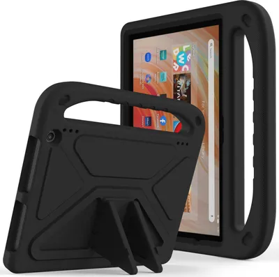 Immagine prodotto di Custodia protettiva per Amazon Fire HD 10 2023, leggera custodia per bambini in EVA con maniglia e supporto Nero