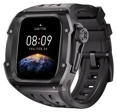 Produktbild von Für Apple Watch Series 10 46mm Hochwertiges Silikon Arm Band mit Metall Gehäuse
