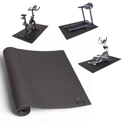 Zdjęcie produktu dla Mata do ćwiczeń antypoślizgowa - 7 mm - 200 x 100 cm - Czarna do sprzętu fitness