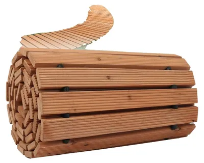 Immagine prodotto di VEVOR Sentiero da giardino arrotolabile 253 x 43 cm, sentiero in legno arrotolabile, passerella in legno di cedro, pietre decorative per passerella, cortile, terrazza