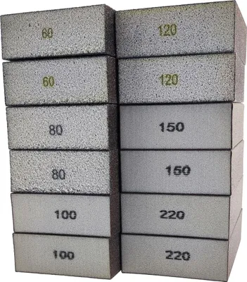 Obrázok produktu pre Sada 12 brúsnych špongií (po 2 x 220, 80, 60, 120, 100, 150)