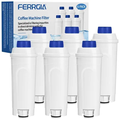 6 Wasserfilter Ersatz für De'Longhi DLSC002, kompatibel mit ECAM/ETAM/ESAM/BCO