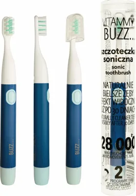 Produktbild von VITAMMY BUZZ Schallzahnbürste mit 28.000 Mikrobewegungen, 2 Reinigungsprogramme, marine/blau