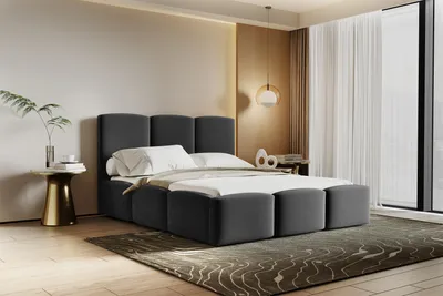 Produktbild von MR GROUP Boxspringbett MALAGA 120x200cm mit Bettkasten und mit Matratze Polsterbett Stauraumbett Holzlattenrost Doppelbett trinity 15 - dunkelgrau