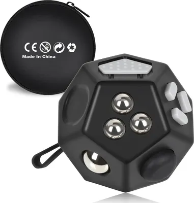 Productafbeelding van Mini fidget stresskubus - 12 zijden - Angstverlichting - Draagbaar anti-stress speelgoed voor kinderen en volwassenen