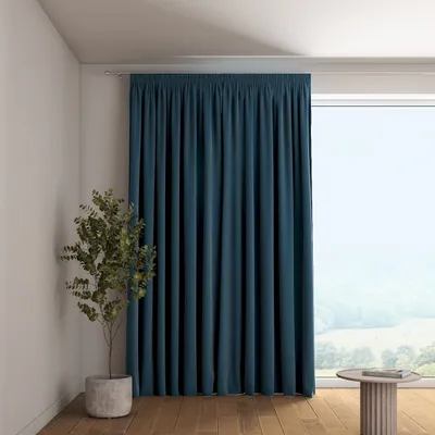 Productafbeelding van Dekoria gordijn met volantband, blauw, 130 x 100 cm