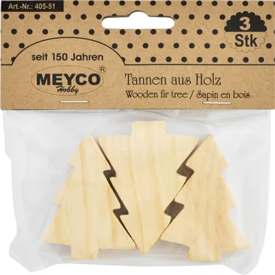 Produktbild von 3 Holzbäume Holz Tanne Dekoration basteln 5x4cm Baum