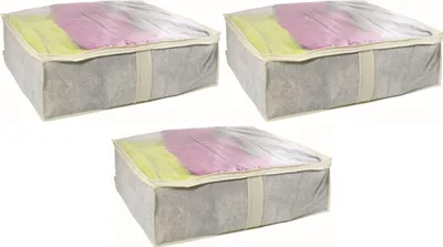 Produktbild von MSV® 3 Stück - Unterbett Aufbewahrung Unterbettkommode Unterbett Kommode atmungsaktiv 65 x 55 x 20 cm