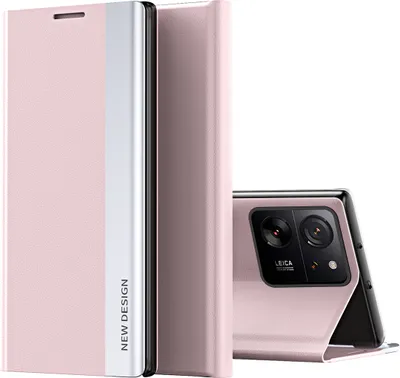 Produktbild von Hülle für Xiaomi 13T /13T Pro /Redmi K60 Ultra Leder PolyurethanKlapphülle Schutzhülle mit Standfunktion Pink