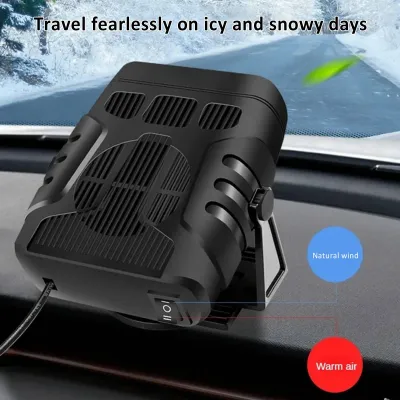 Obrázok produktu pre Autotermostat, multifunkčný prenosný autotermostat, 200 W, 24 V, pripájateľný do zapaľovača cigariet, 360° voľné nastavenie, rýchle ohrievanie, odmrazovanie a odmlžovanie