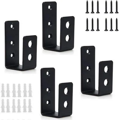 Immagine prodotto di Barra metallica a forma di U per blocchi stradali - Set di 4 barre metalliche pesanti per blocchi stradali