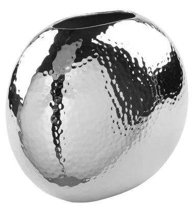 Produktbild von LUNA Vase - H. 20cm - silberfarben - Eisen-vernickelt - Blumenvase