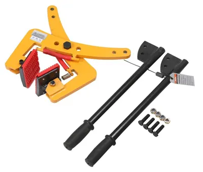 Immagine prodotto di Pinza per sollevamento in acciaio, a forma di barra, per marciapiedi - Capacità di carico: 350 kg - Portata: 4–18 cm - Acciaio legato a basso contenuto di carbonio di alta qualità - Colore: giallo