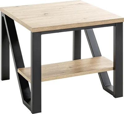 Produktbild von Beistelltisch >52495< in eiche, schwarz, MDF, Metall - 55x48x55cm (BxHxT)