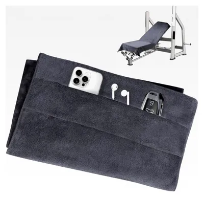 Produktbild von Fitnesshandtuch 120x50cm Mikrofaser Sporthandtuch mit Reißverschlusstasche für Yoga, Training und Outdoor