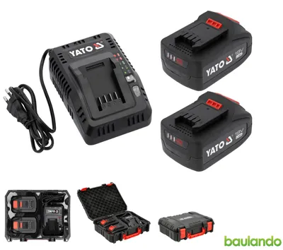 Image de Kit de démarrage YATO 18 V avec 2 batteries de 4 Ah et un chargeur rapide