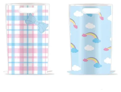 Productafbeelding van Set van 20 Herbruikbare Regenboog Geschenktassen van Kraftpapier