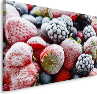 Produktbild von Fabelhafte Canvas LEINWAND BILDER 30x20 cm XXL Kunstdruck Obst Erdbeeren Brombeeren