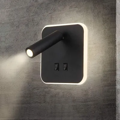 Obrázok produktu pre Nástenná lampa do spálne - lampička na čítanie - otočné svietidlá - 14,5 cm - čierna