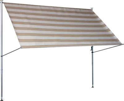 Produktbild von Klemmmarkise Premium 250 cm Streifen taupe