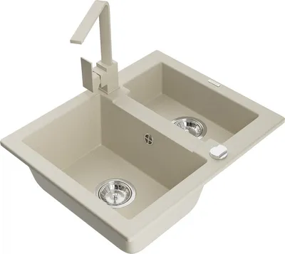Produktbild von Mexen Carlos 1,5-Becken-Granitspüle mit Mischbatterie Rita, Beige - 6518-69-670300-69