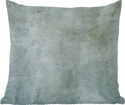 Produktbild von MuchoWow® Zierkissen Sofakissen Wohnzimmer Dekokissen 40x40 cm Wand - Blau - Beton - Hell - Foto Kissen - Schlafzimmer Dekoration