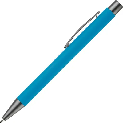 Produktbild von Kugelschreiber / aus Metall / mit Soft-Touch / Farbe: hellblau