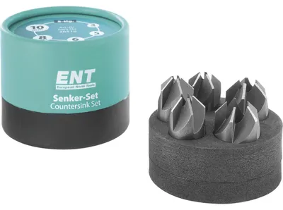 Productafbeelding van ENT Kegelvormige boor set voor hout en kunststof, HSS-G, 90 graden, ø 4/5/6/8/10mm, 5-delig