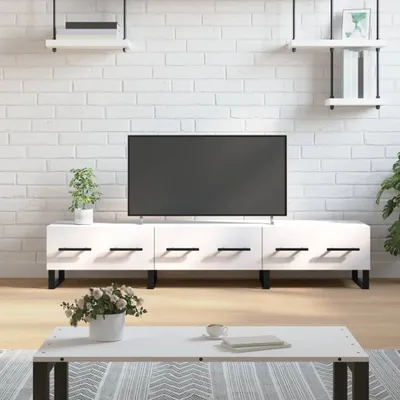 Zdjęcie produktu dla The Living Store szafka pod telewizor biała 150x36x30 cm materiał drewnopochodny