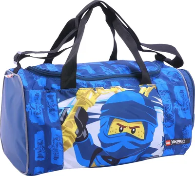 Produktbild von Sporttasche Lego Ninjago JAY Blau (Maße: ca. 39 x 23 x 20 cm | Material: Polyester | mit Reißverschluss-Hauptfach)