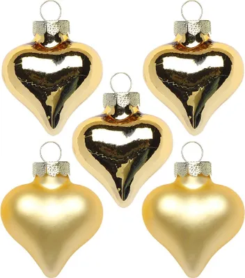 Produktbild von Christbaumschmuck Herzen 4cm Glas 8 Stück - Inkagold