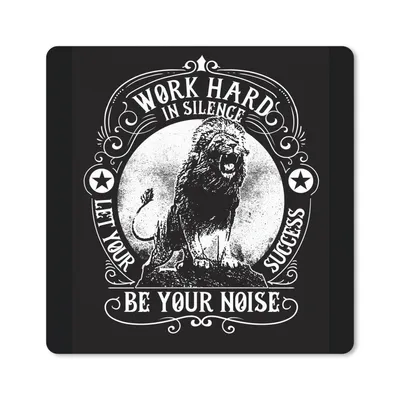 Produktbild von MuchoWow® Mauspad Mousepad Löwe - Vintage - Zitat 20x20 cm - Mousepads - Maus Mat - Pad - Mausunterlage - Desk Mat - Bureauartikeln