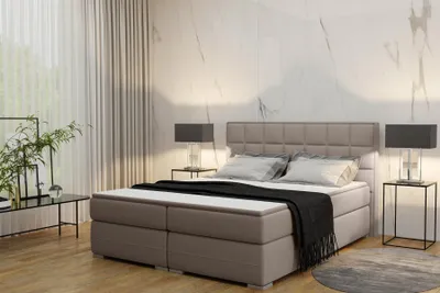 Produktbild von Boxspringbett PRATO Stoff Beige 200x200cm