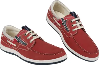 Produktbild von nebulus Leder-Bootsschuhe RIVA, Segelschuhe , Mokassins , P5777 - Herren, rot, 42