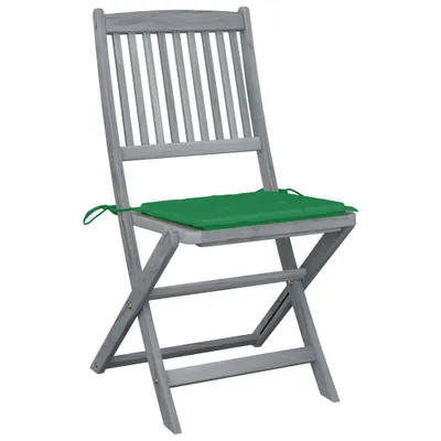 Produktbild von VidaXL 3065439, Terrasse, Gepolsterter Sitz, Akazienholz, Grün, Polyester, 485 mm