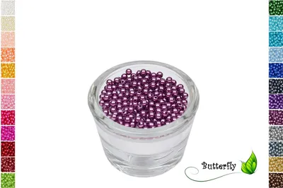 Produktbild von 200 Wachsperlen 4mm, Farbe:pflaume 473